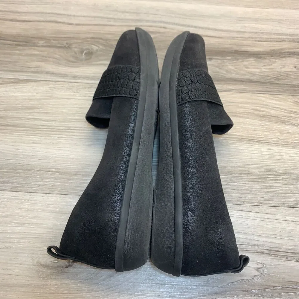 Clarks Womens Ayla Sloane Black‎ Cloudsteppers Slip On Comfort Flats Size 8.5 W